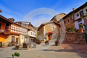 Potes village facades in Cantabria Spain photo