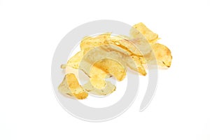 Poteto chips in a white background