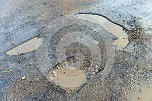 Potholes like a smiley face