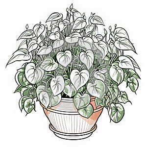 Pothos Coloring Page For Children: Haworthia Fasciata Plant