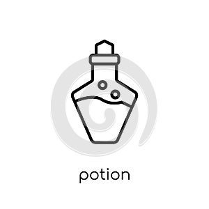 Potion icon. Trendy modern flat linear vector Potion icon on white background from thin line Fairy Tale collection