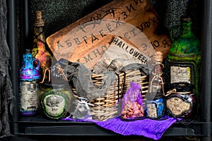 Potions with a potion and props for fortune telling