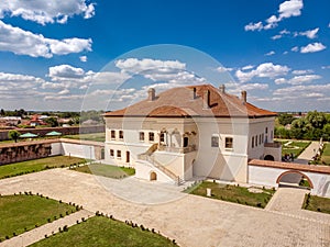 Potlogi, Romania - August 2018: Constantin Brancoveanu Palace a