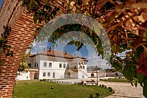 Potlogi, Romania - August 2018: Constantin Brancoveanu Palace an