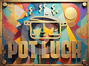 Potluck Invitation Abstract Art photo