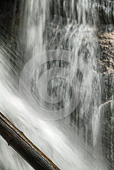 Potoka Falls in super green forest surroundings, Czech Republic