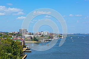 A panoramic view on Old Town Alexandria waterfront in Virginia, USA.