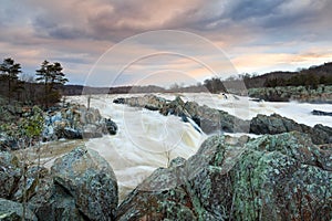 Potomac River Spring Water Flow Great Falls Virginia photo