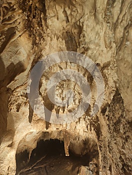 Potpecka cave Serbia rim of the cave with strange stone formations