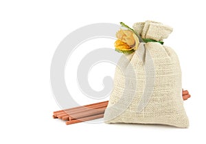 Potpourri sachet with aroma sticks