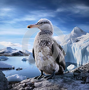 Potrait of boobies bird on the rock