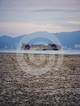 potrait of mud dredgers boat