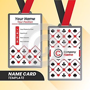 Potrait Name Playing Card - Creative and Clean Modern Potrait Name Card Template