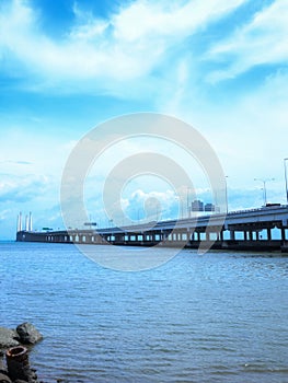 potrait of sultan abdul halim muadzam shah bridge or penang second bridge