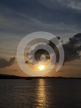 Potrait view sunset from north of natuna island