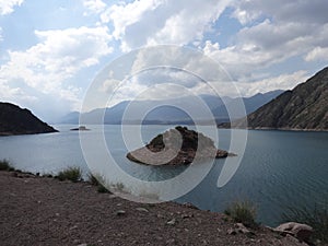 Potrerillos lake in Mendoza province. Argentina