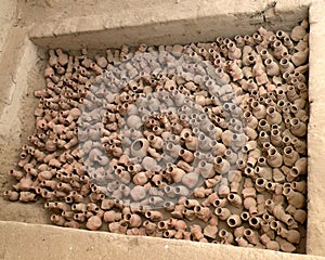 Pots in an ancient tomb