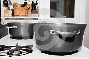 Pots on a Gas Stove