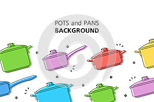 Pots and pans background photo