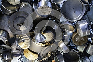Pots, pans, kettles and more cooking and kitchen utensils made of aluminum.