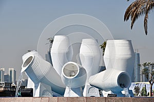 Pots sculpture at Roundabout in Doha, Qatar