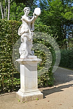 POTSDAM, GERMANY. A marble sculpture of the dancer with a tambourine in the park of San Sushi