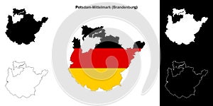 Potsdam-Mittelmark outline map photo