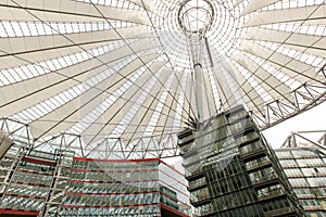 Spectacular roof over Potsdamer Square, Sony Center, Berlin photo