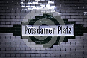 Potsdamer platz signboard in berlin