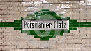 Potsdamer Platz underground railway station in Berlin, Germany