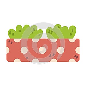 Potted houseplant. Home hobby gardening. Vector object