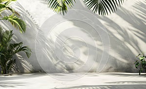 Potted Plant Beside Cement Wall