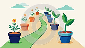 Potted plants line the pathways of the garden each one dedicated to a different aspect of the Juneteenth celebration photo