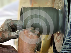 The potter's hands photo