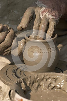  Potter using the potter wheel 