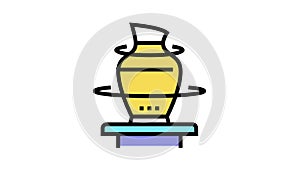pottering leisure time color icon animation