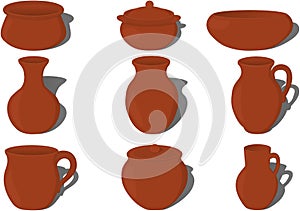 Pottery ceramics collection vector illustration