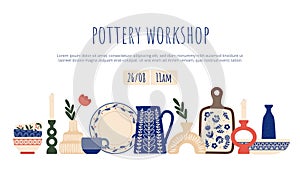 Pottery ceramics workshop banner