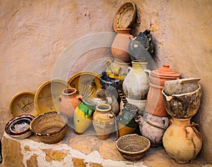 Pottery in Chenini Village, Tunisia photo