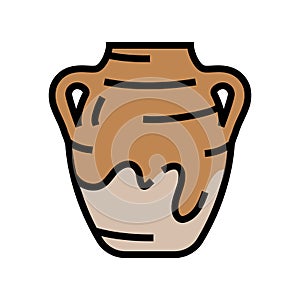 pottery human evolution color icon  illustration