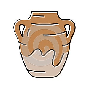 pottery human evolution color icon  illustration