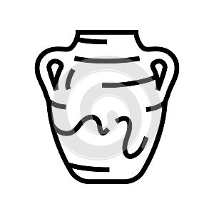 pottery human evolution line icon vector illustration