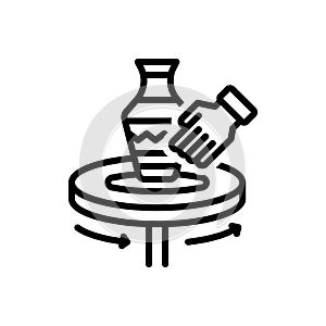 Black line icon Pottery, ceramics and earthenware