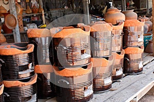 Pottery kiln closeup detail