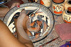 Pottery by making copies of ancient Greek vases photo