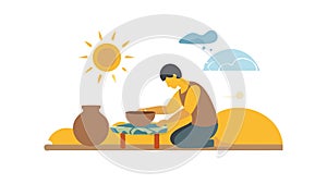Pottery Making Craft Icon, Art and Creative Hobby, vector design Generative AI