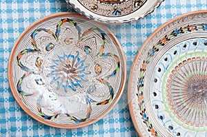Pottery plates