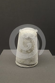 Pottery Pot with Animal Mask Design