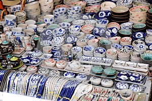 Pottery products in the shop,Vietnam.
