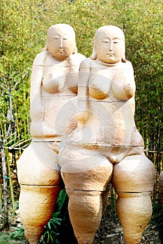 Pottery scultpture of women